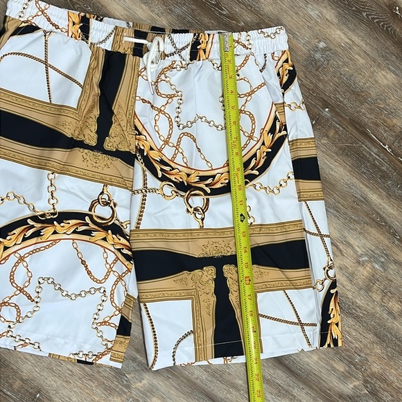 Shein Manfinity Chain Print Shirt & Short Set Men's XXL Equestrian Luxury Style - Picture 8 of 14